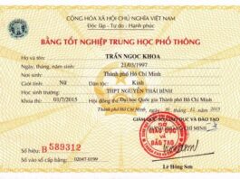 bằng tốt nghiệp cấp ba